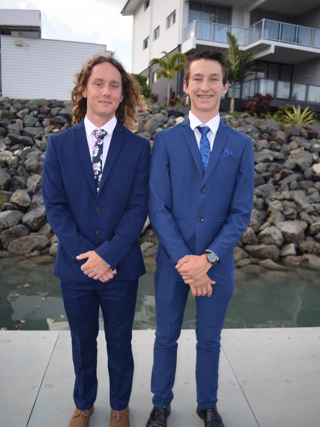 Nick Becker and Josh Allan at the Proserpine State High School formal. Picture: Elyse Wurm