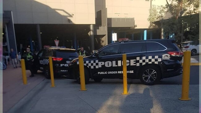 Police at Westfield Fountain Gate shopping centre after tensions flared earlier this year.