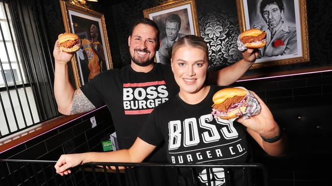 Tim Harrison and Maryanne MacDonald from Boss Burger Co, which won the Addy’s last best burger vote. Picture: Alan Barber.