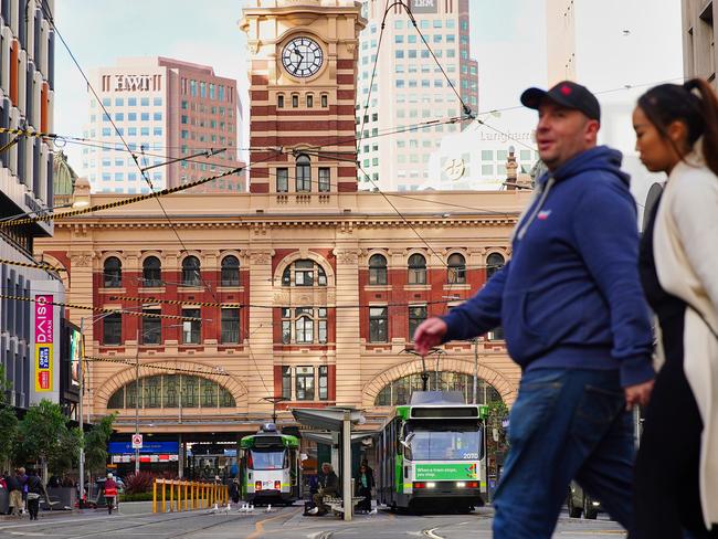 MELBOURNE, AUSTRALIA - NewsWire Photos MAY 27, 2023: General photo of the corner of Flinders st and Elizabeth st  in MelbourneÃ¢â¬â¢s CBDPicture: NCA NewsWire /Luis Enrique Ascui