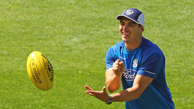 Mature-age recruit Shaun Mannagh is trying to break into Geelong’s best 22. Picture: Alison Wynd