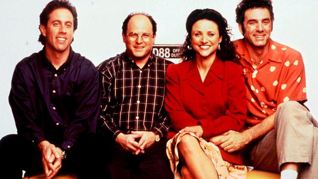 The cast of iconic comedy Seinfeld, from left: Jerry Seinfeld, Jason Alexander, Julia Louis-Dreyfus and Michael Richards.