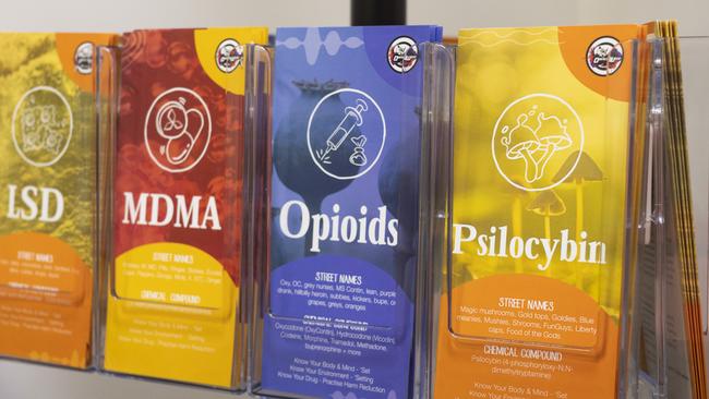 Drug information booklets are seen at the clinic. Picture: NCA NewsWire / Martin Ollman