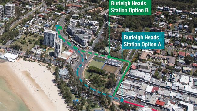 The two possible tram stations at Bureigh Heads.