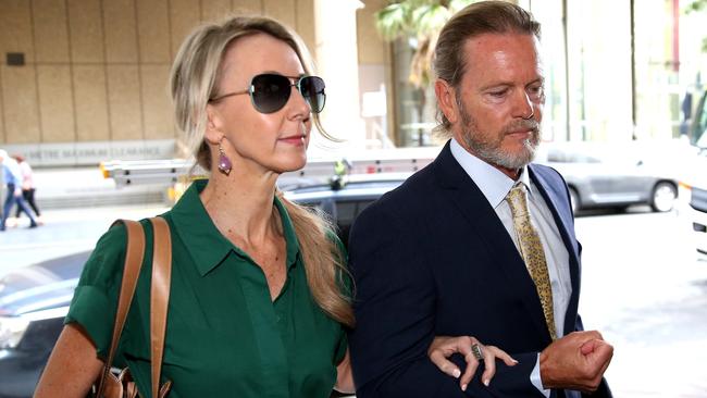 McLachlan (right) and Ms Scammell arrive at Stuart Littlemore's chambers in Sydney. Picture: Damian Shaw