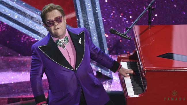 Elton added vocals as well as piano to his mate Ozzy’s title track. Picture: AP photo/Chris Pizzello, File.