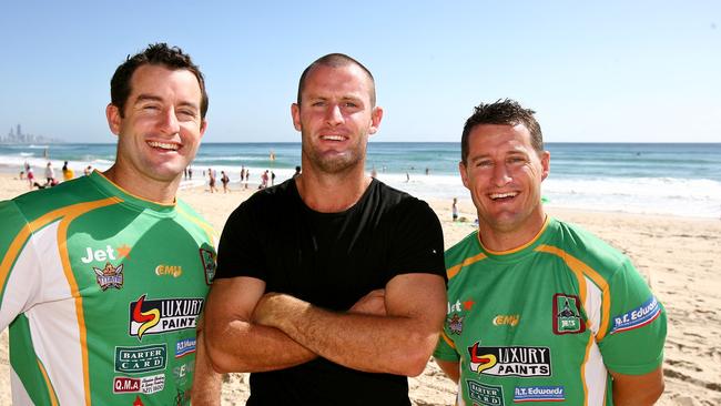 Shane, Chris and Ben Walker in 2009 after it was announced Chris would join his brothers at Ipswich.