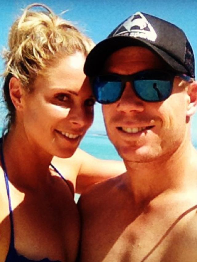 Candice and David Warner.