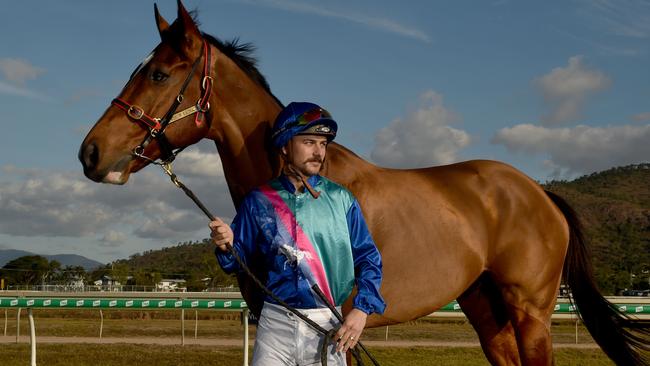 BUILDING UP: Unbiased, pictured with jockey Ashley Butler, will be ridden by Brad Pengelly at Cluden. Picture: EVAN MORGAN.