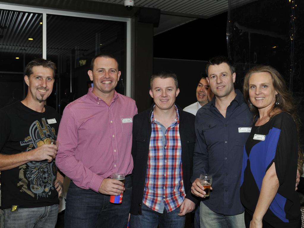 Jason Wilkinson, Craig Roberts, Scott Hull, Damien and Karyne Pengilly. Toowoomba State High School Reunion at Middle Ridge Golf Coarse. Photo Dave Noonan / The Chronicle