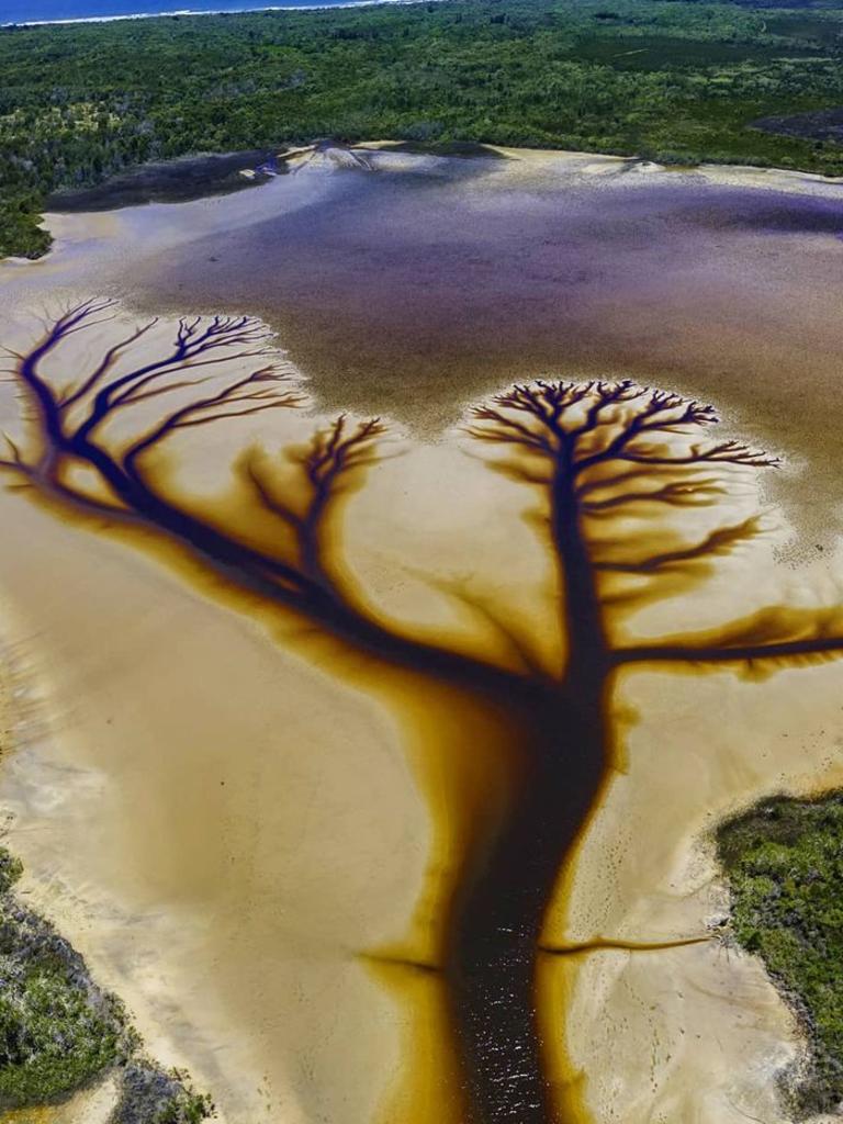 Incredible aerial photos of Cakora Lake NSW after a storm. Picture: Derry Moroney Photography