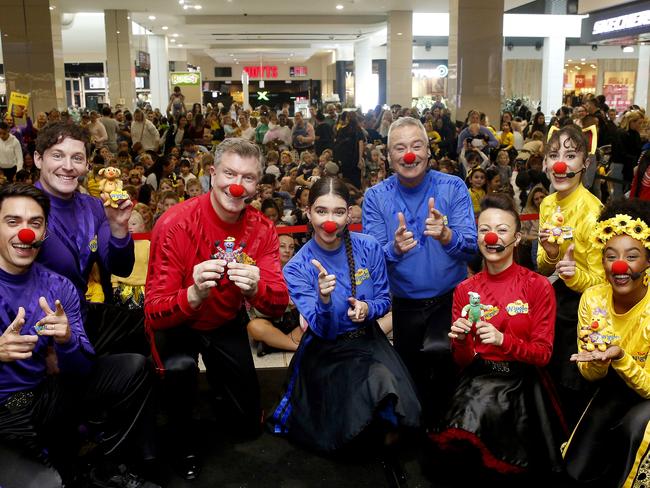 The Wiggles: John Pearce, Lachie Gillespie, Simon Pryce, Lucia Field, Anthony Field, Caterina Mete, Evie Ferris and Tsehay Hawkins. Picture: John Appleyard