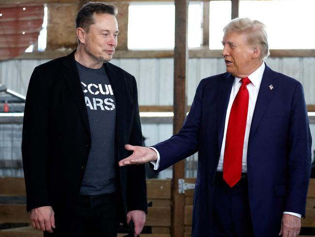 Donald Trump’s bond with Elon Musk is reportedly irking members of the president-elect’s inner circle. Picture: AFP