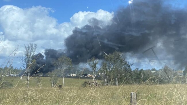 Smoke from the fire at the scrap yard. Picture: Facebook