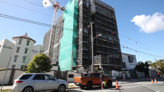 GCB Construction site Golden Four Drive Tugun had few people on site last week. Picture: Glenn Hampson