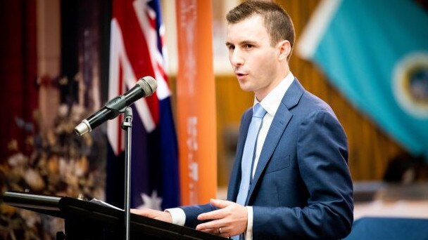 Mayor Gangemi speaking at a Hills Shire event.