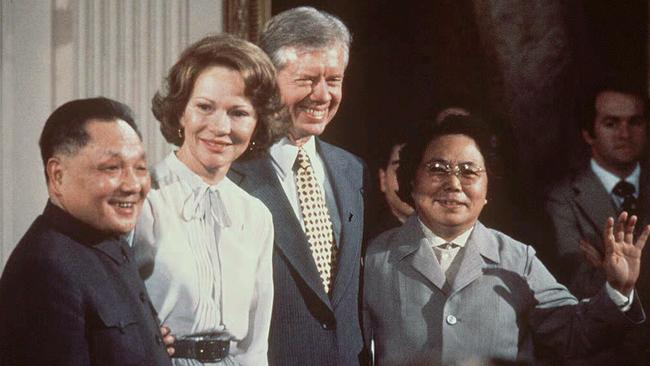 Chinese leader Deng Xiaoping and his wife Zhuo Lin with US president Jimmy Carter and his wife Rosalynn in 1979.