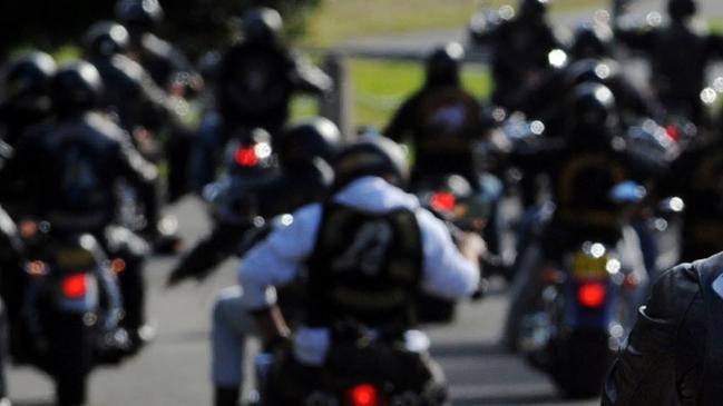 Members of 14 NSW outlaw motorcycle gangs gather at Moore Park as part of the United Motorcycle Council for a Legalise Freedom ride, Sydney, Saturday, June 13, 2009. The clubs represented were Hells Angels, Bandidos, Rebels, Comanchero, Nomads, Finks, Black Uhlans, Vietnam Veterans, Phoenix, Grave Diggers, Outcasts, Life and Death, Gods Squad and Bikers for Christ. (AAP Image/Dean Lewins) NO ARCHIVING