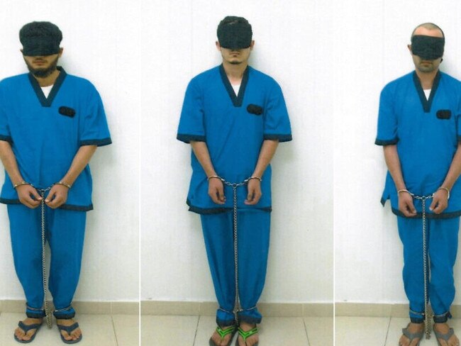 The UAE government released a picture of the arrested Uzbeks, who may face the death penalty.