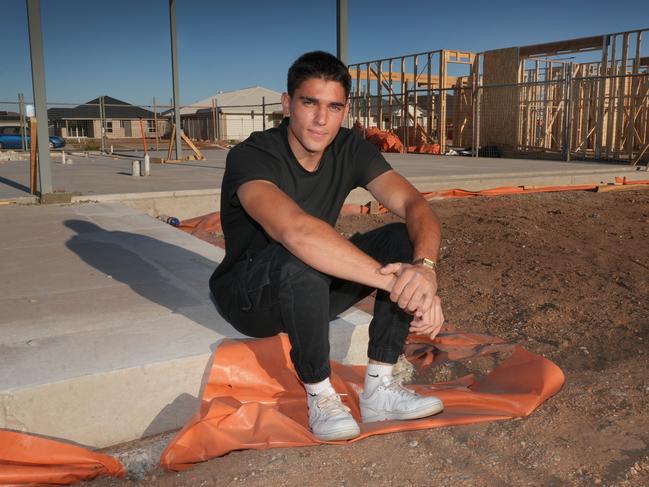 Vinnie Jurkovic, 21, (0447537744), has managed to buy a place off the plan, at the Riverlea development, north of Adelaide. 20 February 2025. Picture: Dean Martin