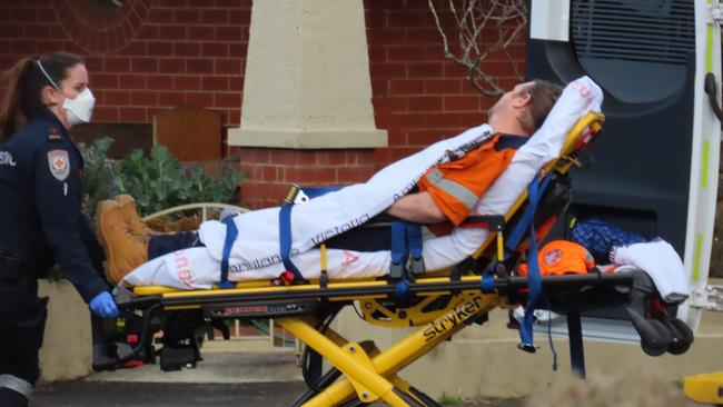 A man treated by paramedics after the incident.