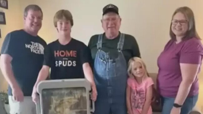 Mr Denney bought Connor a new cooler to say thank you. Picture: WDAY-TV