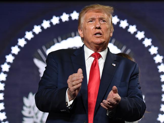 US President Donald Trump applauds as he attends Independence Day events at Mount Rushmore in Keystone, South Dakota. Picture: AFP