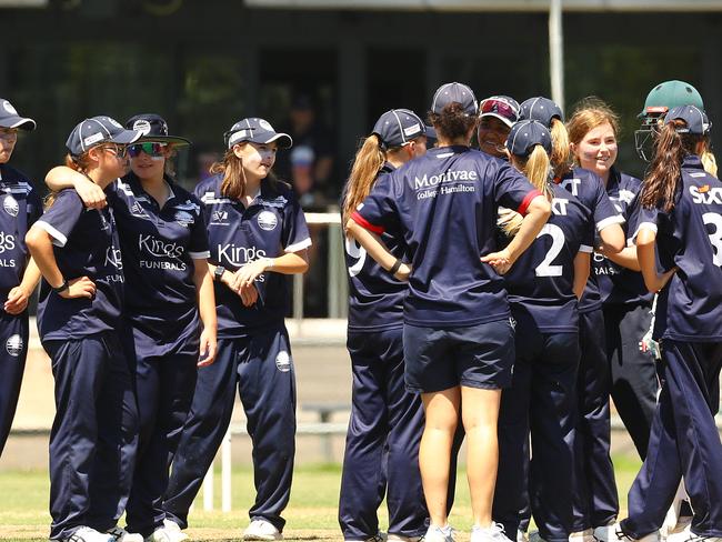 Actions shots of the Geelong junior U15 girls playing final against Prahan. Picture: Alison Wynd