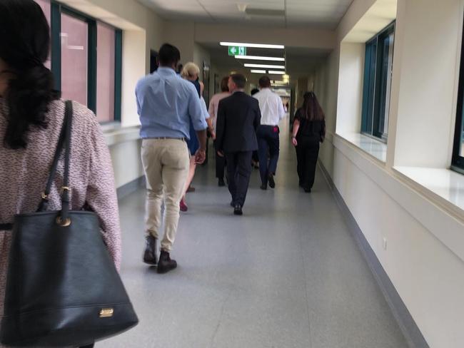 Health Minister Steven Miles and some of the new interns at Logan Hospital. 