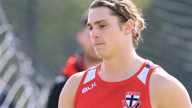 St Kilda recruit Jack Steele at Saints training.