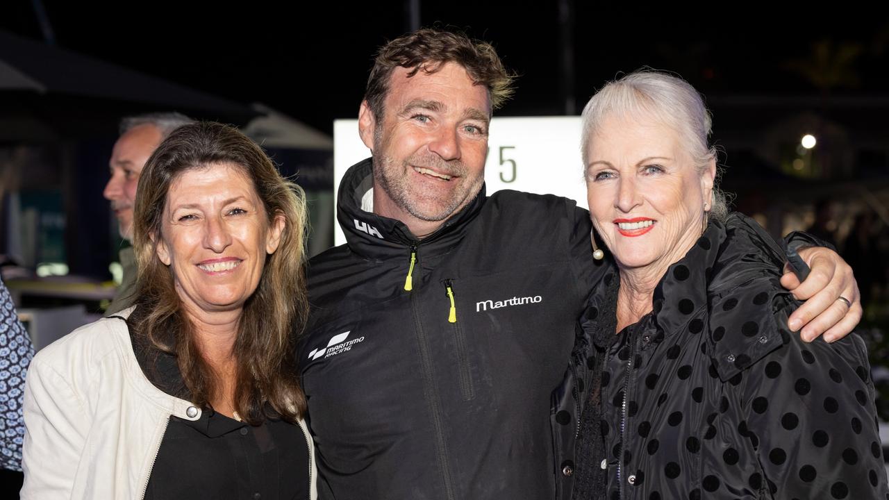 Beth Jackson, Ryan Derman and Jill Wheatley for The Pulse at Maritimo Luxury Yachts global launch of the S75 and M75 at the Sanctuary Cove International Boat Show 2023. Picture: Celeste Humphrey