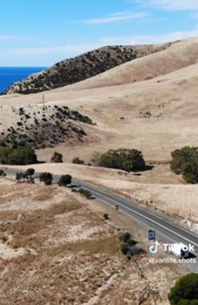 It is located 150km south of Adelaide on the west coast of the Fleurieu Peninsula. Picture: TikTok/vanlife.shots