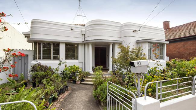 This 1940-built art deco-style house <a href="https://www.realestate.com.au/sold/property-house-vic-brunswick+east-138970707" title="www.realestate.com.au">83 Brunswick Rd, Brunswick East,</a> sold for $2.03m in 2022.