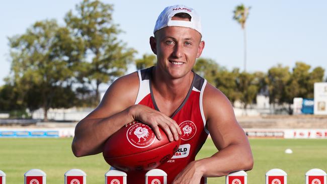 New recruit, Billy Hartung poses for a picture at Prospect Oval after signing with North Adelaide. Picture: Matt Loxton