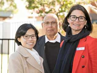 COUNTERING EXTREMISM: Heading to Malaysia are (from left) Meiling Chow, Muhammed Haniff and Kate Venables. Picture: Nev Madsen