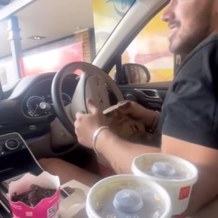 Simone shared a video of her picking up food from McDonald's with boyfriend Jono Castano