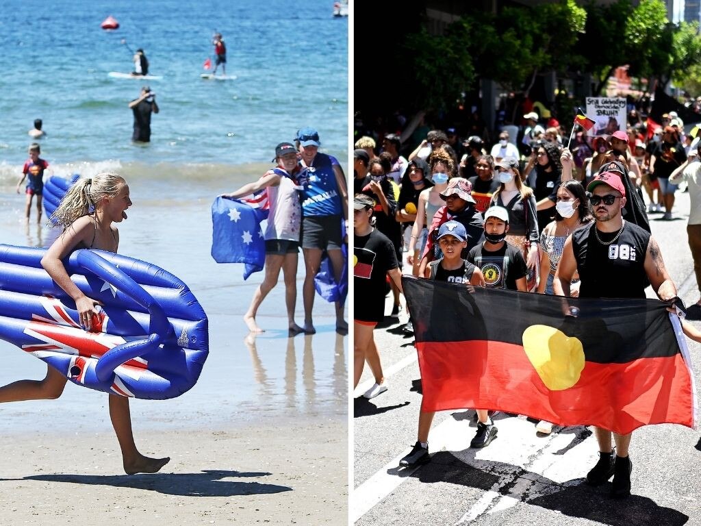 Australia Day and Invasion Day composite image.
