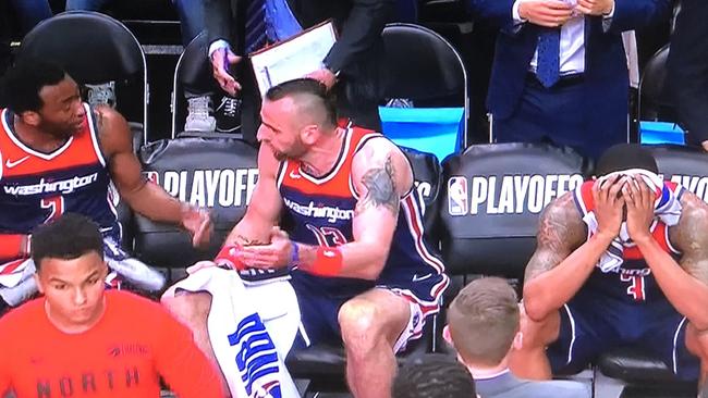 It wasn’t pretty scenes on the Wizards bench.