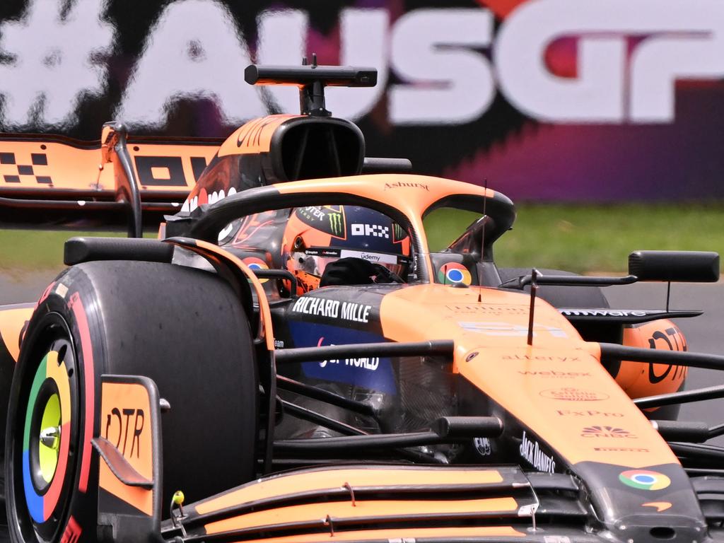 McLaren's Australian driver Oscar Piastri drives during the third practice session. Picture: AFP