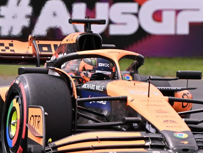 McLaren's Australian driver Oscar Piastri drives during the third practice session. Picture: AFP