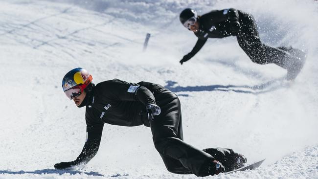 Australian snowboarding legend Alex 'Chumpy' Pullin in action