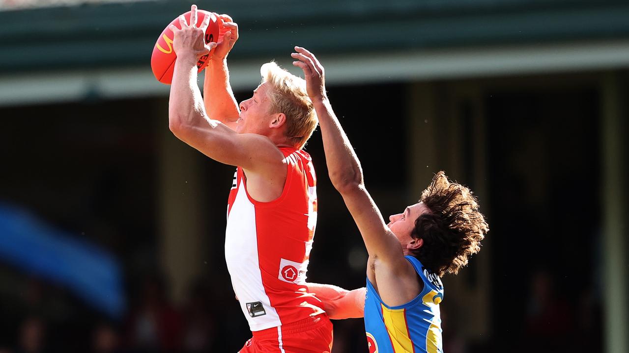 Isaac Heeney is equally effective up forward as going through the midfield. Picture: Phil Hillyard