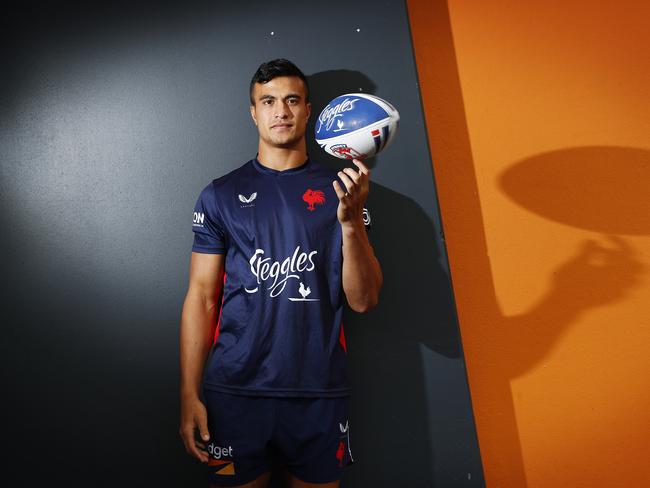 Joseph Suaalii pictured in his first interview since joining the Roosters.