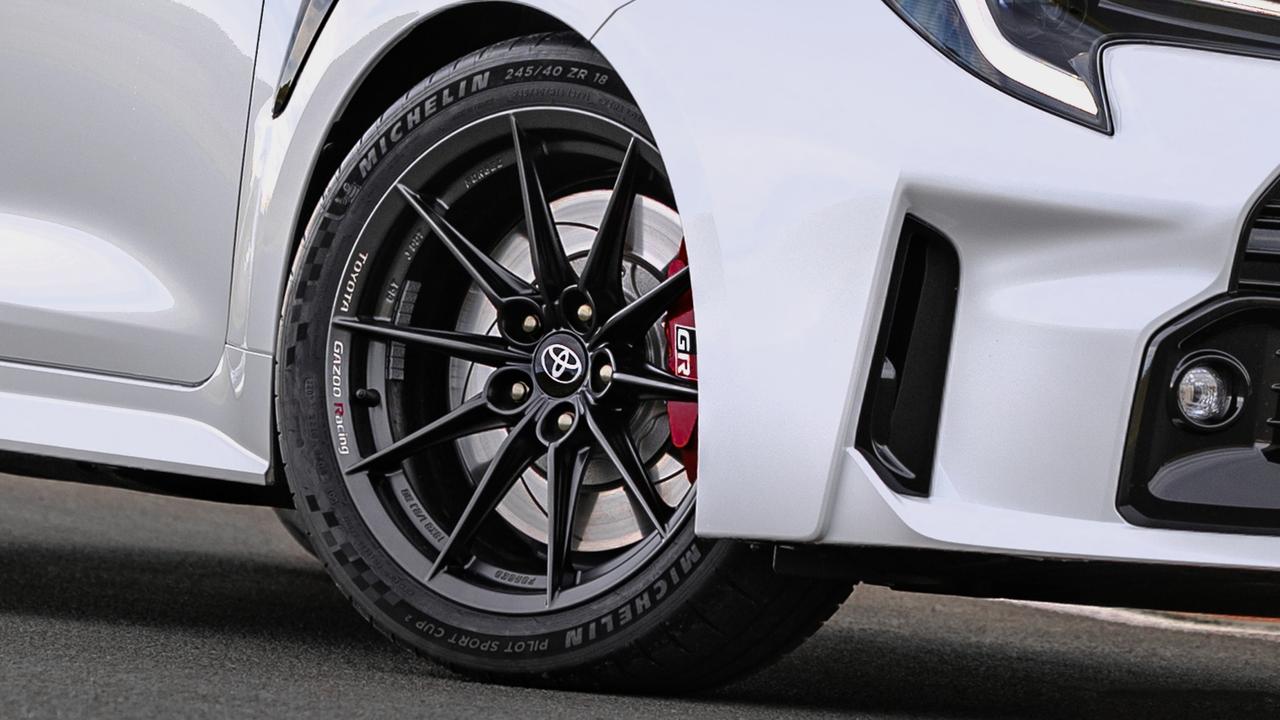 Forged BBS alloys have sticky Michelin track tyres.