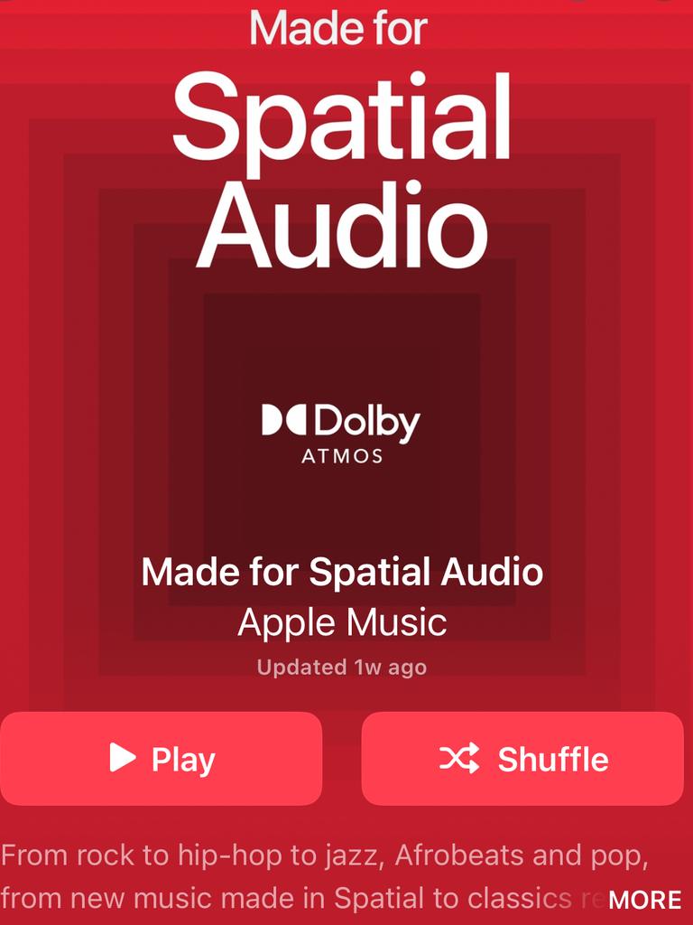 Spatial Audio on Apple Music. Picture: Lauren Chaplin.
