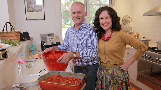 Malcolm Turnbell and Annabel Crabb in Kitchen Cabinet.