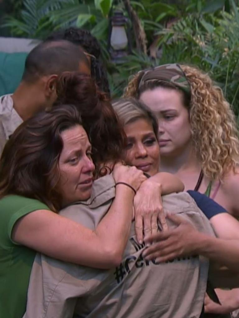 She was comforted by her camp mates.