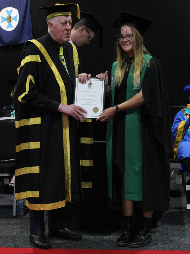 Amy Thompson graduated with a Bachelor of Physiotherapy (Honours) at the CQUniversity graduation ceremony in Bundaberg on December 14, 2023.