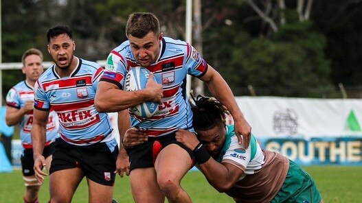 Nathan Lawson on the burst in the Shute Shield for Southern Districts. Pic: Malcolm Chuck