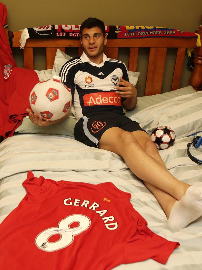 Andrew Nabbout in his Coburg bedroom in 2013.